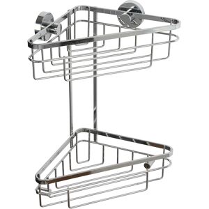 Croydex Brockham Flexi Fix Corner Shower Caddy - Two Tier Durable Steel Bathroo Croydex Brockham Flexi Fix Corner Shower Caddy - Two Tier Durable Steel Bathroo