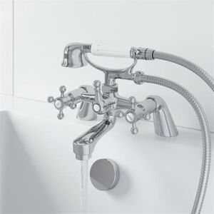 Park Lane Bath Shower Mixer Tap Chrome Brass Bathroom Traditional Deck Mount Cross Handle Park Lane Bath Shower Mixer Tap Chrome Brass Bathroom Traditional Deck Mount Cross Handle