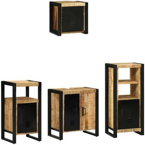 Bathroom Furniture Set With Shelf 4 Pcs Brown Solid Mango Wood Vidaxl Bathroom Furniture Set With Shelf 4 Pcs Brown Solid Mango Wood Vidaxl
