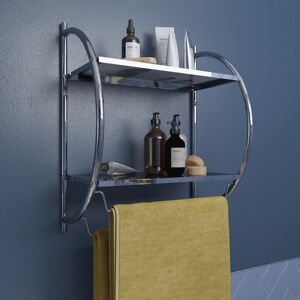 Croydex Wall Mounted Curved Shelfing Unit & Towel Rack For Bathroom Croydex Wall Mounted Curved Shelfing Unit & Towel Rack For Bathroom
