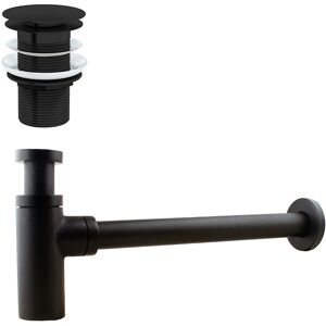 Willesden Bathrooms Universal Bathroom Basin Bottle Trap & Unslotted Waste Matte Black Willesden Bathrooms Universal Bathroom Basin Bottle Trap & Unslotted Waste Matte Black