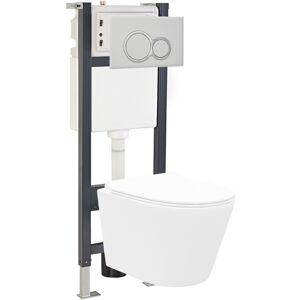 Willesden Bathrooms White D-Shape Wh Toilet Concealed Frame & Round Button Flush Plate Willesden Bathrooms White D-Shape Wh Toilet Concealed Frame & Round Button Flush Plate