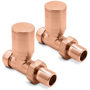 Nwt Direct Brushed Copper Straight Valves Round Head Radiator & Towel Rails (Pair) Nwt Direct Brushed Copper Straight Valves Round Head Radiator & Towel Rails (Pair)