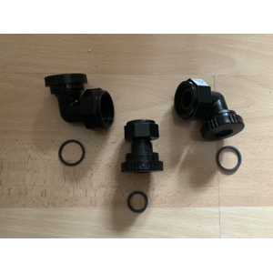 (Aqualisa 257511) 1xoutlet & 2x Inlet Elbows New With Rubber Washers 15mm (Aqualisa 257511) 1xoutlet & 2x Inlet Elbows New With Rubber Washers 15mm