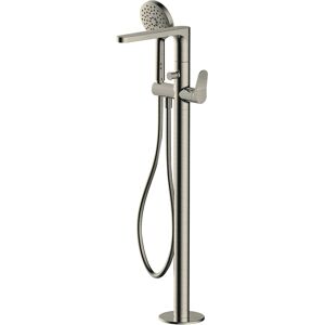 Rak Ceramics Rak Petit Round Freestanding Bath Shower Mixer Tap - Brushed Nickel Rak Ceramics Rak Petit Round Freestanding Bath Shower Mixer Tap - Brushed Nickel