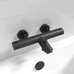 Nes Home Wall Mounted Thermostatic Black Bath Filler Shower Mixer Tap Nes Home Wall Mounted Thermostatic Black Bath Filler Shower Mixer Tap