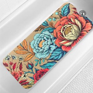 Yuluosha Floral Bathtub Mat Non Slip For Kids Botanical Extra Long Anti Slip Bath Mat Fo Yuluosha Floral Bathtub Mat Non Slip For Kids Botanical Extra Long Anti Slip Bath Mat Fo