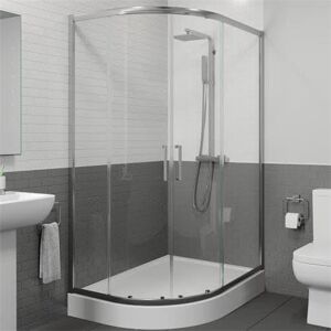 Diamond Offset Quadrant Shower Enclosure 900x760mm With Easy Plumb Tray (Left Entry) 8mm Diamond Offset Quadrant Shower Enclosure 900x760mm With Easy Plumb Tray (Left Entry) 8mm