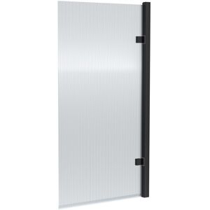 Balterley Contemporary 8mm Toughened Safety Glass Square Hinged Fluted Bath Screen - 1520 Balterley Contemporary 8mm Toughened Safety Glass Square Hinged Fluted Bath Screen - 1520