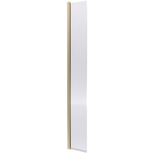 Nuie Deco 300mm Hinged Fluted Flipper Screen Brushed Brass Gold Enclosure Modern Nuie Deco 300mm Hinged Fluted Flipper Screen Brushed Brass Gold Enclosure Modern