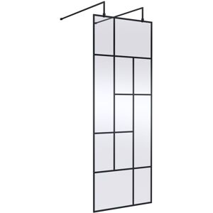 Hudson Reed 760mm Abstract Grid Wet Room Screen 8mm Glass Support Bar & Feet Hudson Reed 760mm Abstract Grid Wet Room Screen 8mm Glass Support Bar & Feet
