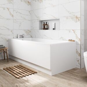 Affine Bathroom Single Ended 1700x750mm Straight Bath Side End Panel Tub Acrylic White Affine Bathroom Single Ended 1700x750mm Straight Bath Side End Panel Tub Acrylic White