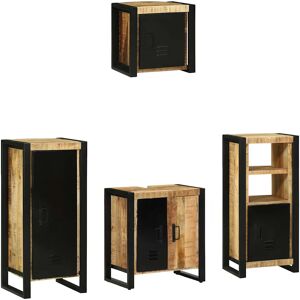 Bathroom Furniture Set With Shelf 4 Pcs Brown Solid Mango Wood Vidaxl Bathroom Furniture Set With Shelf 4 Pcs Brown Solid Mango Wood Vidaxl