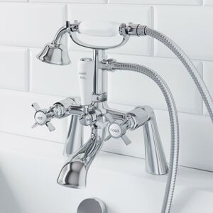 Affine Traditional Bathroom Shower Mixer Tap Hose Handset Chrome Cross Handles Ceramic Affine Traditional Bathroom Shower Mixer Tap Hose Handset Chrome Cross Handles Ceramic