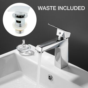 Evg Modern Square Tap Basin Sink Mixer Chrome Mono Lever Bathroom Taps With Waste Evg Modern Square Tap Basin Sink Mixer Chrome Mono Lever Bathroom Taps With Waste