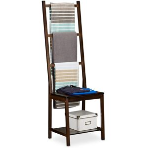 Relaxdays Towel Rail Bamboo Garment Storage Stand 3 Shelves Dark Brown Bamboo Towel Rack Relaxdays Towel Rail Bamboo Garment Storage Stand 3 Shelves Dark Brown Bamboo Towel Rack