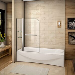 Aica 1000x1400mm Quality Chrome 180° Pivot Shower Bath Screen Shelves Towel Rail B2 Aica 1000x1400mm Quality Chrome 180° Pivot Shower Bath Screen Shelves Towel Rail B2