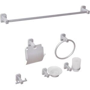 Beliani Model - Bathroom Hardware Set - Silver Beliani Model - Bathroom Hardware Set - Silver