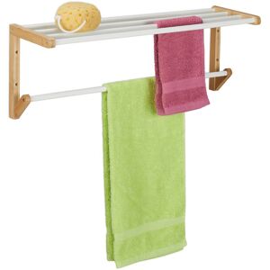Relaxdays Towel Rail Compact 4 Bars Wall-Mounted Towel Rack Bamboo Towel Holder Natural Relaxdays Towel Rail Compact 4 Bars Wall-Mounted Towel Rack Bamboo Towel Holder Natural