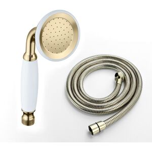 Handheld Shower Head Hose Set Ceramic Detail Chrome Solid Brass Enki Eh013 Handheld Shower Head Hose Set Ceramic Detail Chrome Solid Brass Enki Eh013