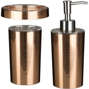 Premier Housewares Set Of 3 Shine Rose Gold Toothbrush Holder Soap Liquid Dispenser Bath Accessory Premier Housewares Set Of 3 Shine Rose Gold Toothbrush Holder Soap Liquid Dispenser Bath Accessory
