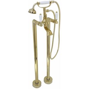 Bath Shower Mixer Tap Downton Bathroom Floorstanding Gold Brass Enki Bt0609 Bath Shower Mixer Tap Downton Bathroom Floorstanding Gold Brass Enki Bt0609
