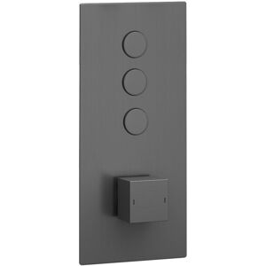 Enki Milan Shower Valve Tap Thermostatic Square Push Button 3-Outlet Gunmetal Grey Enki Milan Shower Valve Tap Thermostatic Square Push Button 3-Outlet Gunmetal Grey