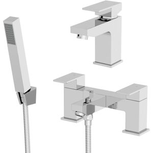 Architeckt Modern Bathroom Square Mono Basin Sink Mixer Tap Bath Shower Filler Tap Set Architeckt Modern Bathroom Square Mono Basin Sink Mixer Tap Bath Shower Filler Tap Set