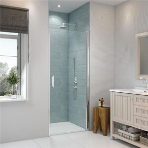 Merlyn 8 Series Frameless Single Pivot Door Showerwall 900mm Wide - 8mm Glass Merlyn 8 Series Frameless Single Pivot Door Showerwall 900mm Wide - 8mm Glass