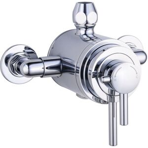 Ecospa Thermostatic Concentric Exposed Shower Mixer Valve Chrome 1 Outlet Twin Handle Ecospa Thermostatic Concentric Exposed Shower Mixer Valve Chrome 1 Outlet Twin Handle