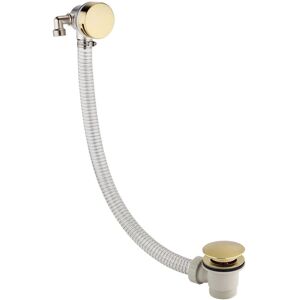 Enki Bath Filler Waste Tap W/ Overflow & Clicker Freeflow Round Slim Brushed Brass Enki Bath Filler Waste Tap W/ Overflow & Clicker Freeflow Round Slim Brushed Brass