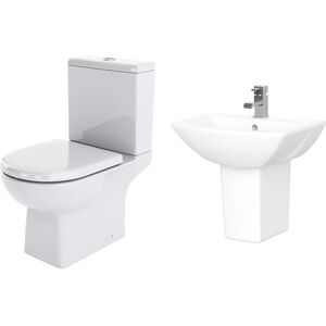 Balterley Destin Square Ceramic Set - Toilet, Cistern, Seat, Basin Balterley Destin Square Ceramic Set - Toilet, Cistern, Seat, Basin