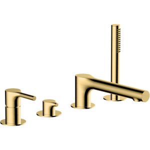 Rak Ceramics Rak Sorrento 4-Hole Bath Shower Mixer Tap Pillar Mounted - Brushed Gold Rak Ceramics Rak Sorrento 4-Hole Bath Shower Mixer Tap Pillar Mounted - Brushed Gold