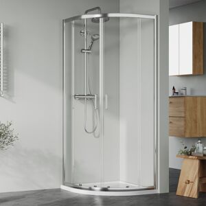 Nuie Chrome Quadrant Shower Enclosure 900mm X 900mm - 6mm Glass No Tray/waste Nuie Chrome Quadrant Shower Enclosure 900mm X 900mm - 6mm Glass No Tray/waste