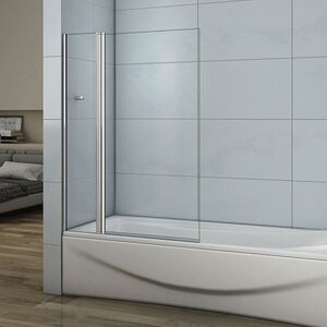 Aica 1000x1400mm Bath Shower Screen 180° Pivot Tempered Glass Clr Door Panel Bathroom Aica 1000x1400mm Bath Shower Screen 180° Pivot Tempered Glass Clr Door Panel Bathroom