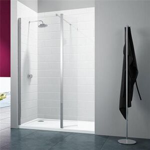 Merlyn 8 Series Wet Room Panel With Swivel Return 1200mm Wide Clear Glass Merlyn 8 Series Wet Room Panel With Swivel Return 1200mm Wide Clear Glass