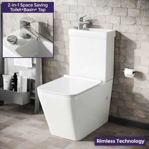 Nes Home 2 In 1 Combo Rimless Toilet & Basin Combined Cloakroom Basin Tap Waste Set nova Nes Home 2 In 1 Combo Rimless Toilet & Basin Combined Cloakroom Basin Tap Waste Set nova