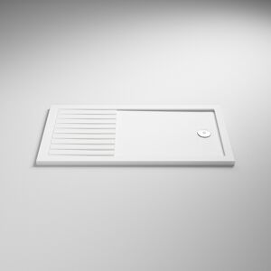 Purity 1600x800mm Walk-In Rectangular Shower Tray 40mm With Drying Area - White Purity 1600x800mm Walk-In Rectangular Shower Tray 40mm With Drying Area - White