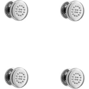 Shower Jet Round Body Massager Spray Spa 4-Pack Rubber Nozzle Chrome Enki Mp005 Shower Jet Round Body Massager Spray Spa 4-Pack Rubber Nozzle Chrome Enki Mp005