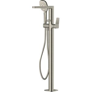 Rak Ceramics Rak Petit Square Freestanding Bath Shower Mixer Tap - Brushed Nickel Rak Ceramics Rak Petit Square Freestanding Bath Shower Mixer Tap - Brushed Nickel