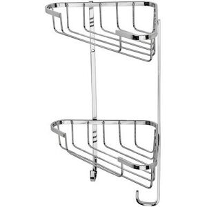Croydex Stainless Steel Medium Two Tier Corner Shower Caddy Basket With Hooks Croydex Stainless Steel Medium Two Tier Corner Shower Caddy Basket With Hooks