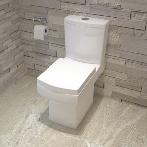 Aica Bathroom Modern Close Coupled Toilet Cistern Pan Soft Close Seat Wc White Aica Bathroom Modern Close Coupled Toilet Cistern Pan Soft Close Seat Wc White