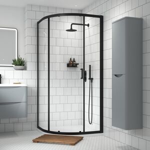 Nuie Rene Black Single Entry Quadrant Shower Enclosure 900mm X 900mm - 6mm Glass Nuie Rene Black Single Entry Quadrant Shower Enclosure 900mm X 900mm - 6mm Glass
