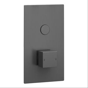 Enki Milan Shower Valve Tap Thermostatic Square Push Button 1-Outlet Gunmetal Grey Enki Milan Shower Valve Tap Thermostatic Square Push Button 1-Outlet Gunmetal Grey