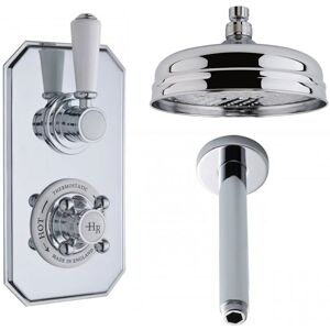Hudson Reed Topaz Concealed Shower Valve Fixed Shower Head + Ceiling Mounted Arm Hudson Reed Topaz Concealed Shower Valve Fixed Shower Head + Ceiling Mounted Arm