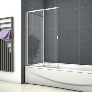 Aica 800x1400mm Over Bath Sliding Shower Screen Straight Framed Door Glass Panel Aica 800x1400mm Over Bath Sliding Shower Screen Straight Framed Door Glass Panel