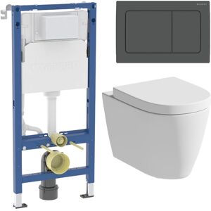 Affine Rimless Wall Hung Toilet Pan Wc Soft Close Seat Geberit Concealed Cistern Frame Affine Rimless Wall Hung Toilet Pan Wc Soft Close Seat Geberit Concealed Cistern Frame