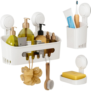 Does Not Apply Shower Holder Suction Cup Set Toothbrush Holder Bathroom Storage White Does Not Apply Shower Holder Suction Cup Set Toothbrush Holder Bathroom Storage White