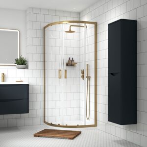Nuie Brand 900mm Quadrant Brushed Brass Shower Enclosure Nuie Brand 900mm Quadrant Brushed Brass Shower Enclosure