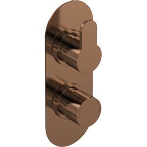 Brand Model - Curvo Concealed Thermostatic Shower Valve - Bronze - Twin Outlet Brand Model - Curvo Concealed Thermostatic Shower Valve - Bronze - Twin Outlet